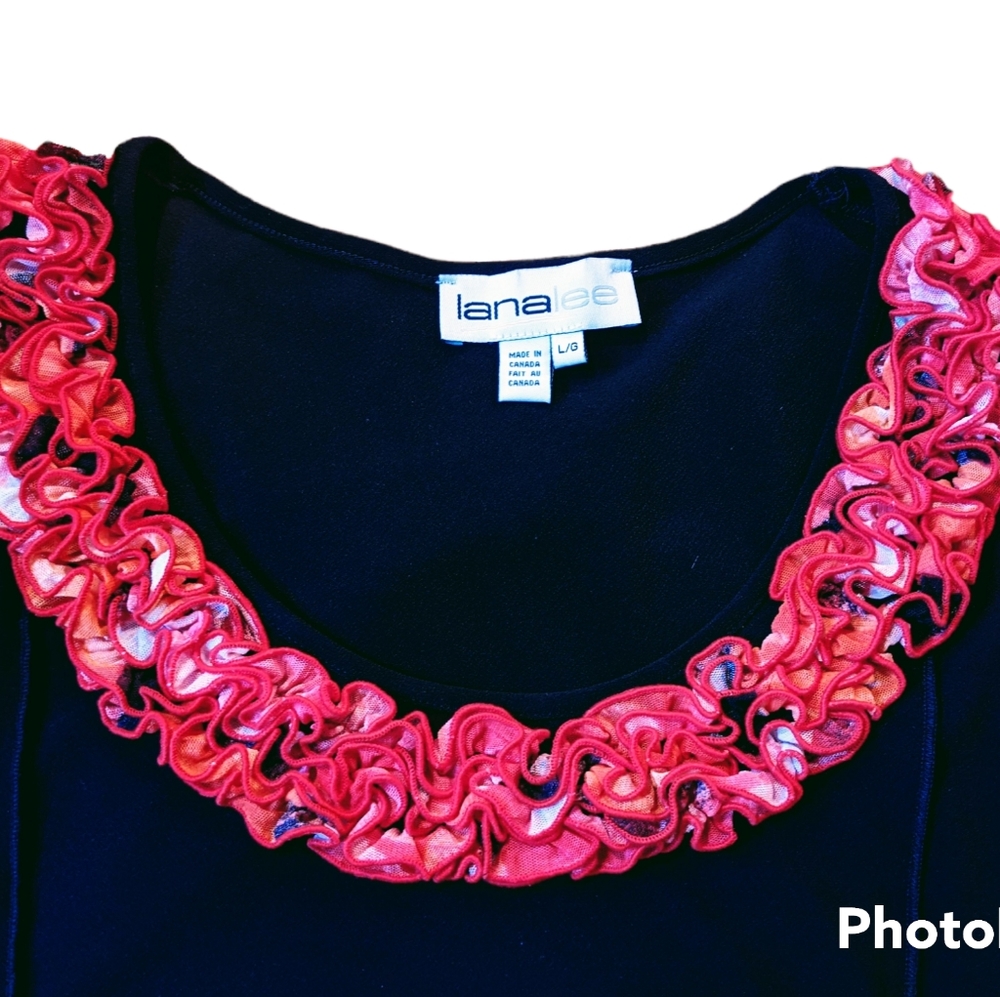 EUC Lana Lee Black & Coral Shades Party Dress - Picture 6 of 6